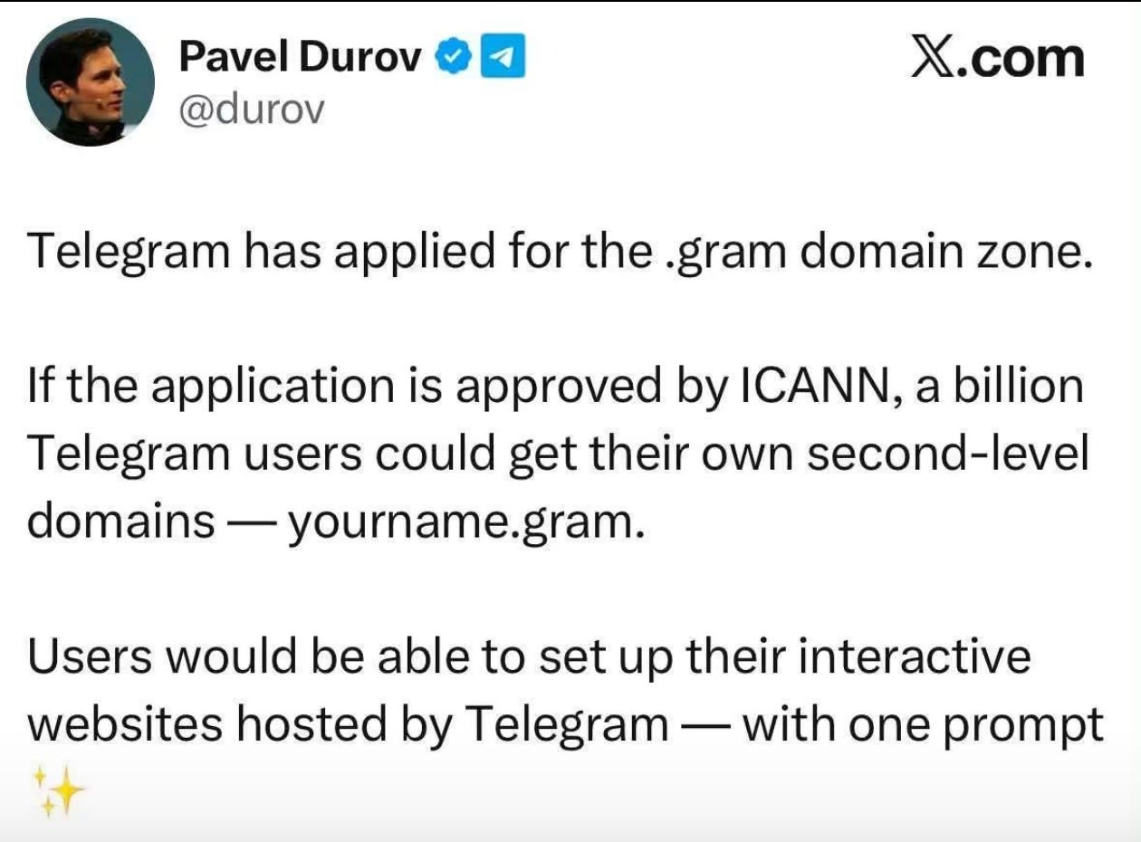 Telegram Applies for .gram Domain: What It Means for Users